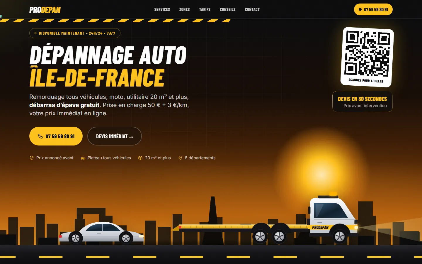 Page d’accueil du site ProDepan
